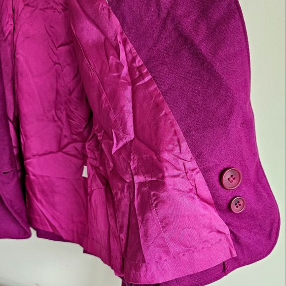 Pendleton Magenta Blazer 100% Pure Virgin Wool Petite, Pockets, Made in USA, M - Picture 8 of 16
